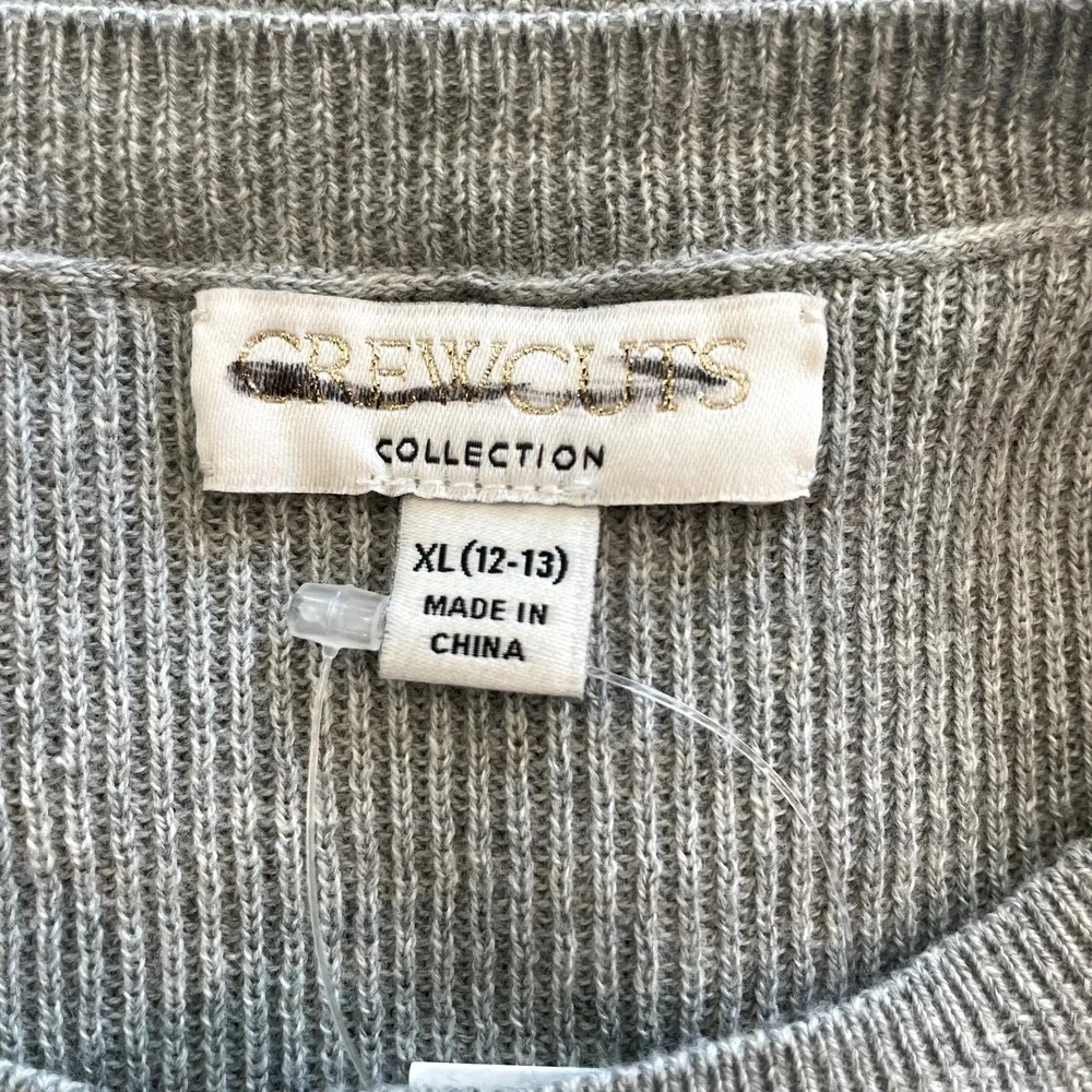 J.Crew Collection Embellished Cardigan Sweater Cotton Holiday CD379 Grey 12 13 - Picture 14 of 15